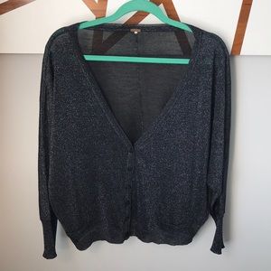 Free People black/silver cardigan size L